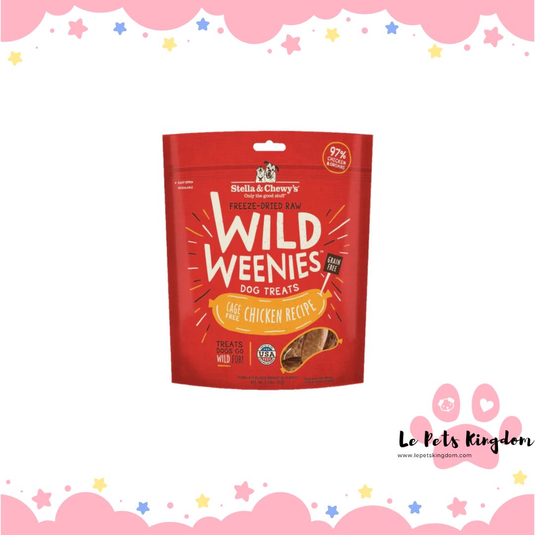 Stella & Chewy’s Wild Weenies Chicken Recipe Grain-Free Freeze-Dried Dog Treats 3.25oz