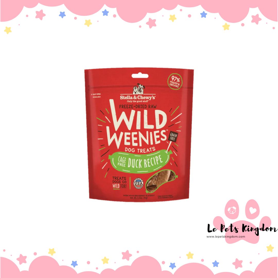Stella & Chewy’s Wild Weenies Duck Recipe Grain-Free Freeze-Dried Dog Treats 3.25oz
