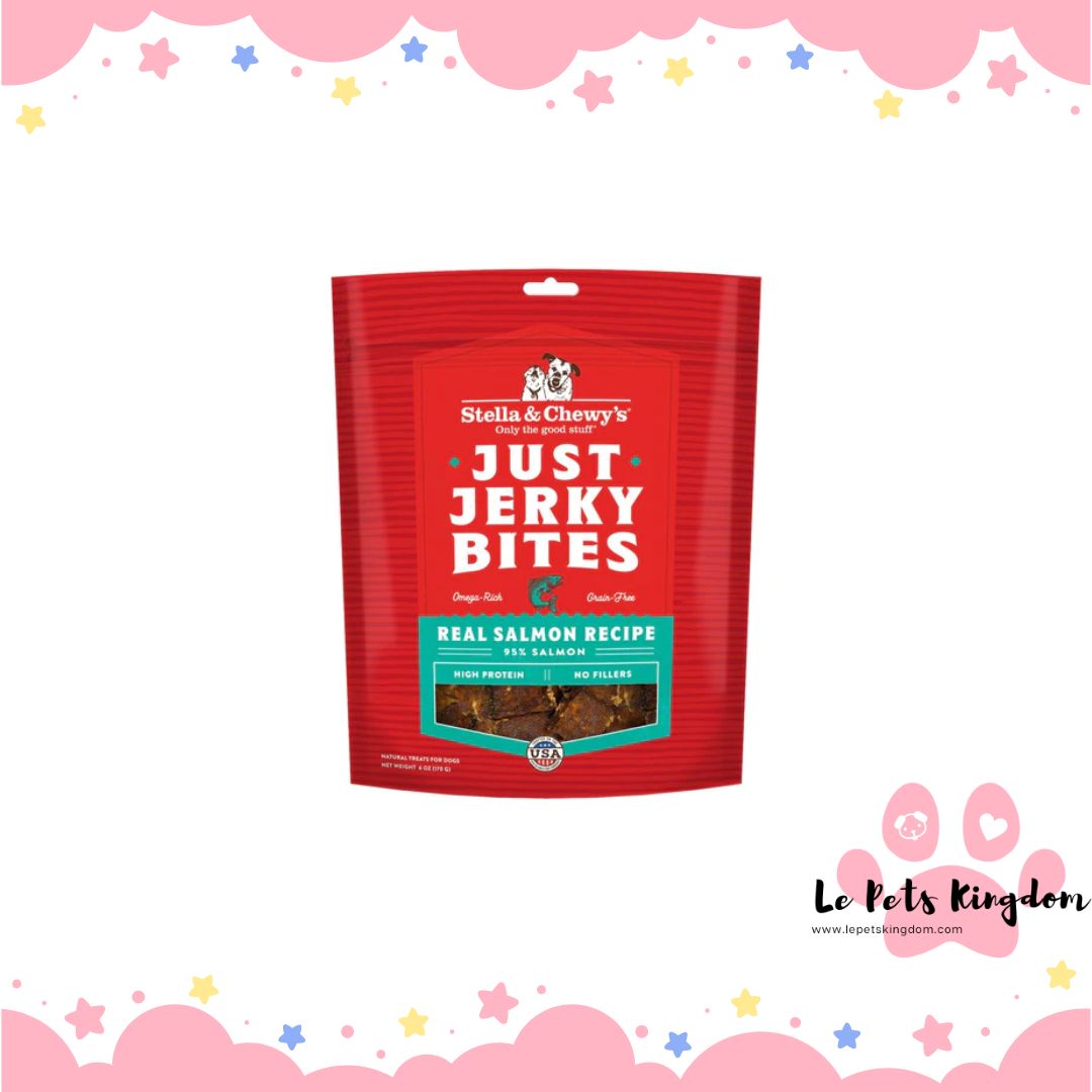 Stella & Chewy's Just Jerky Bites Real Salmon Recipe Jerky Grain-Free Dog Treats 6oz