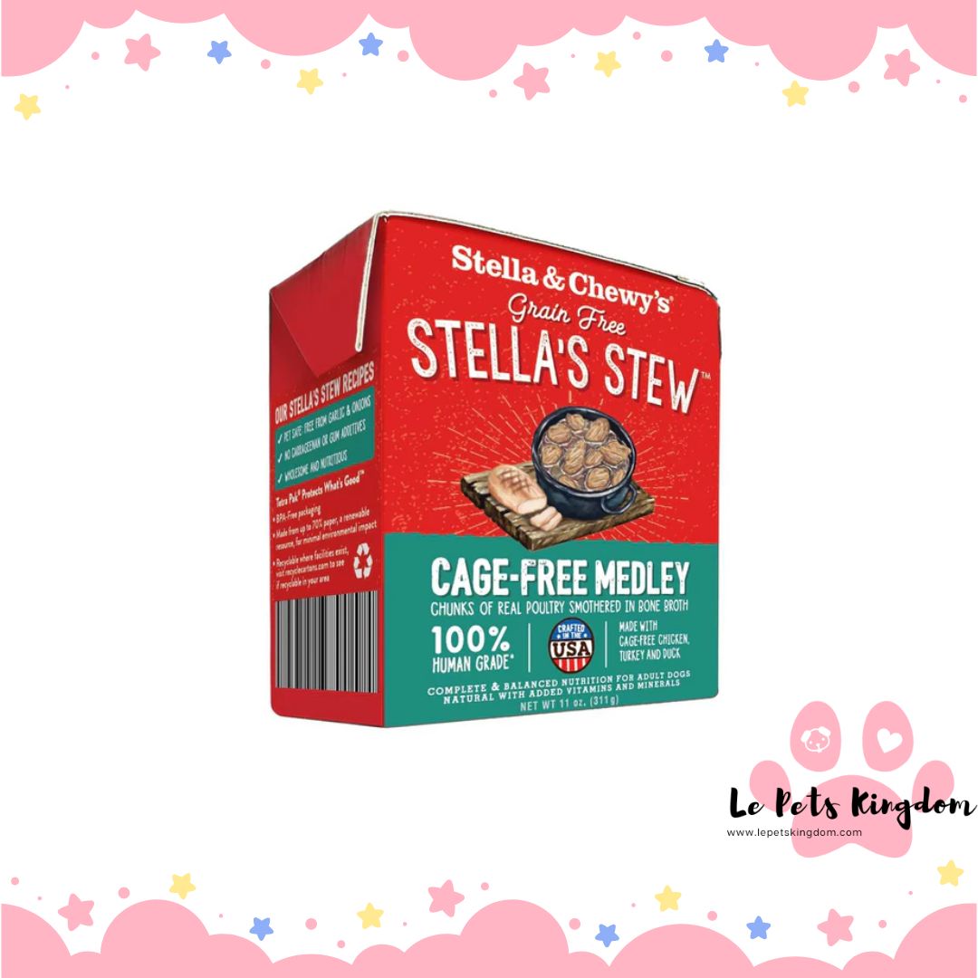 Stella & Chewy's Grain-Free Cage-Free Medley Chicken, Turkey & Duck Recipe Stew Dog Food 11oz