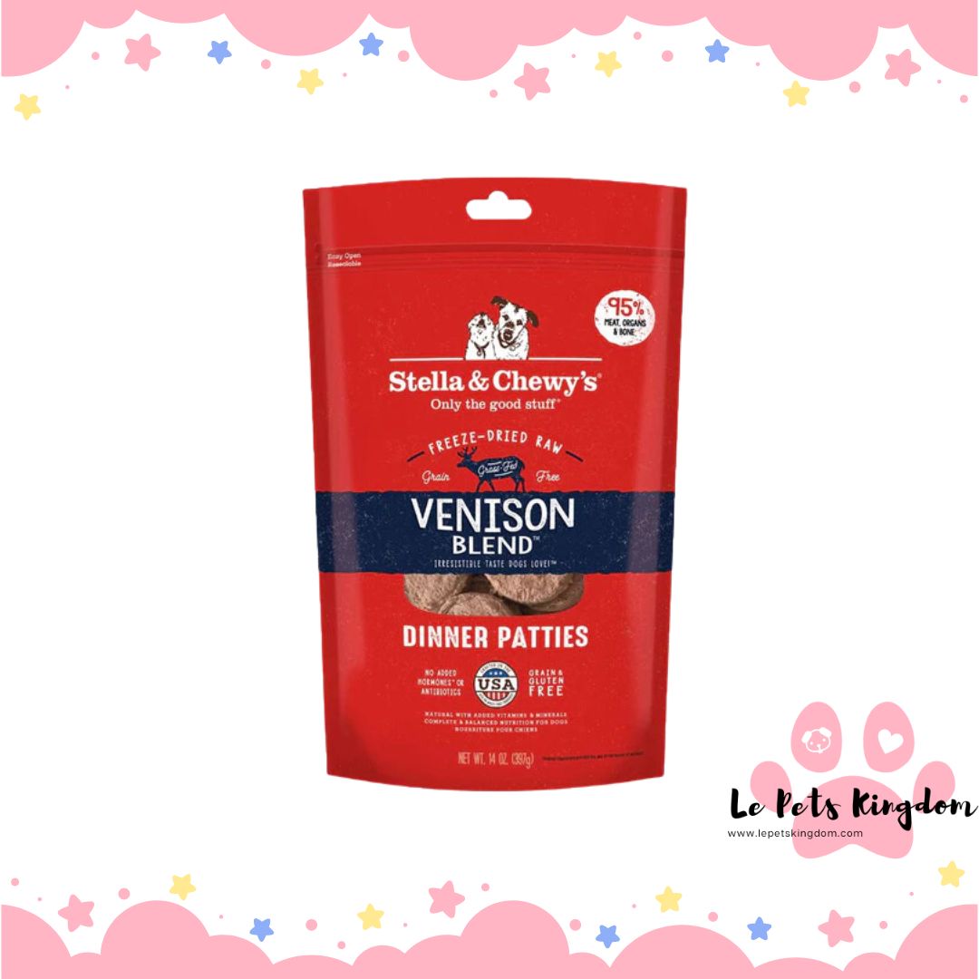 Stella & Chewy’s Venison Blend Dinner Patties Freeze-Dried Raw Dog Food 14oz