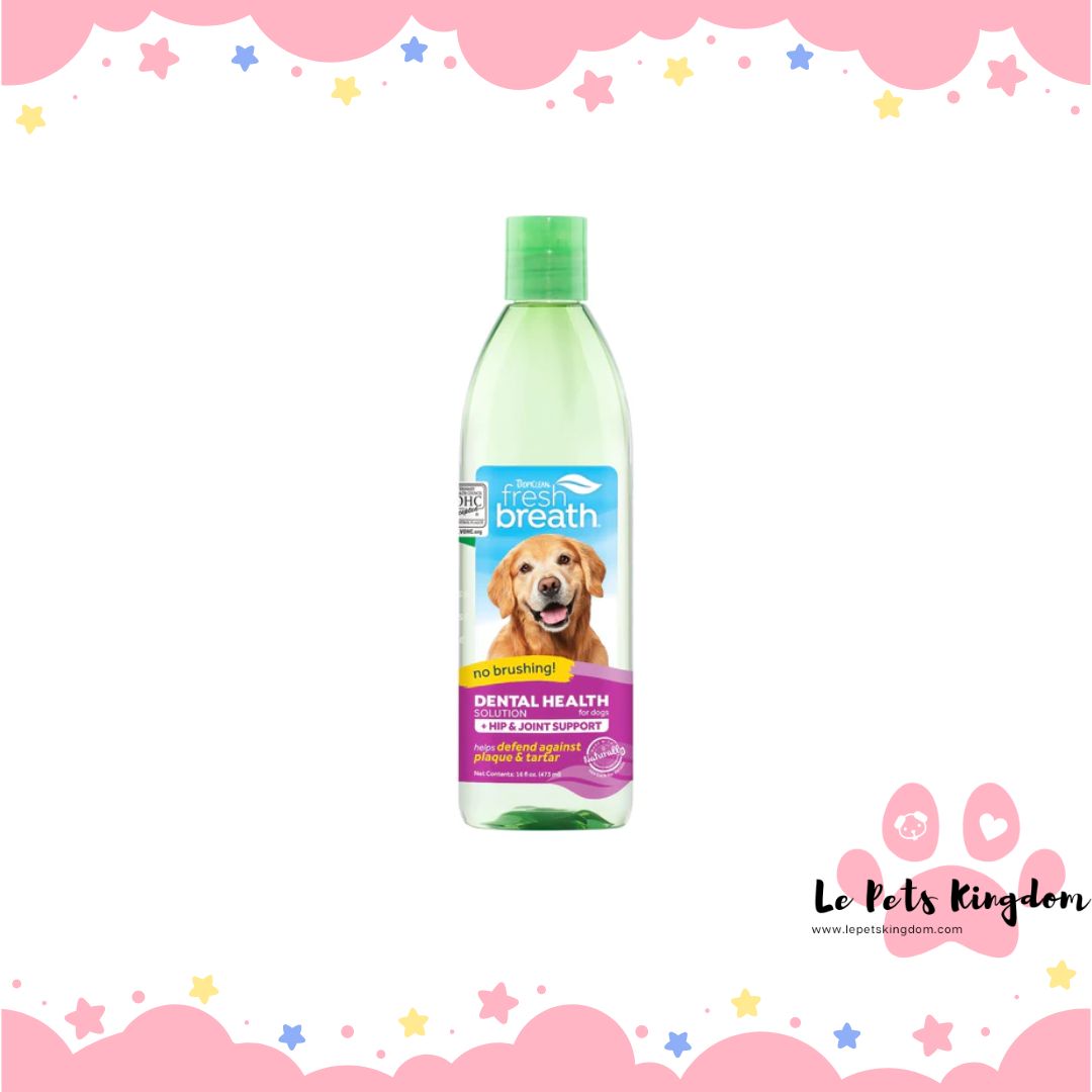 Tropiclean Fresh Breath Oral Care Water Additive Plus Hip & Joint For Dogs 16oz
