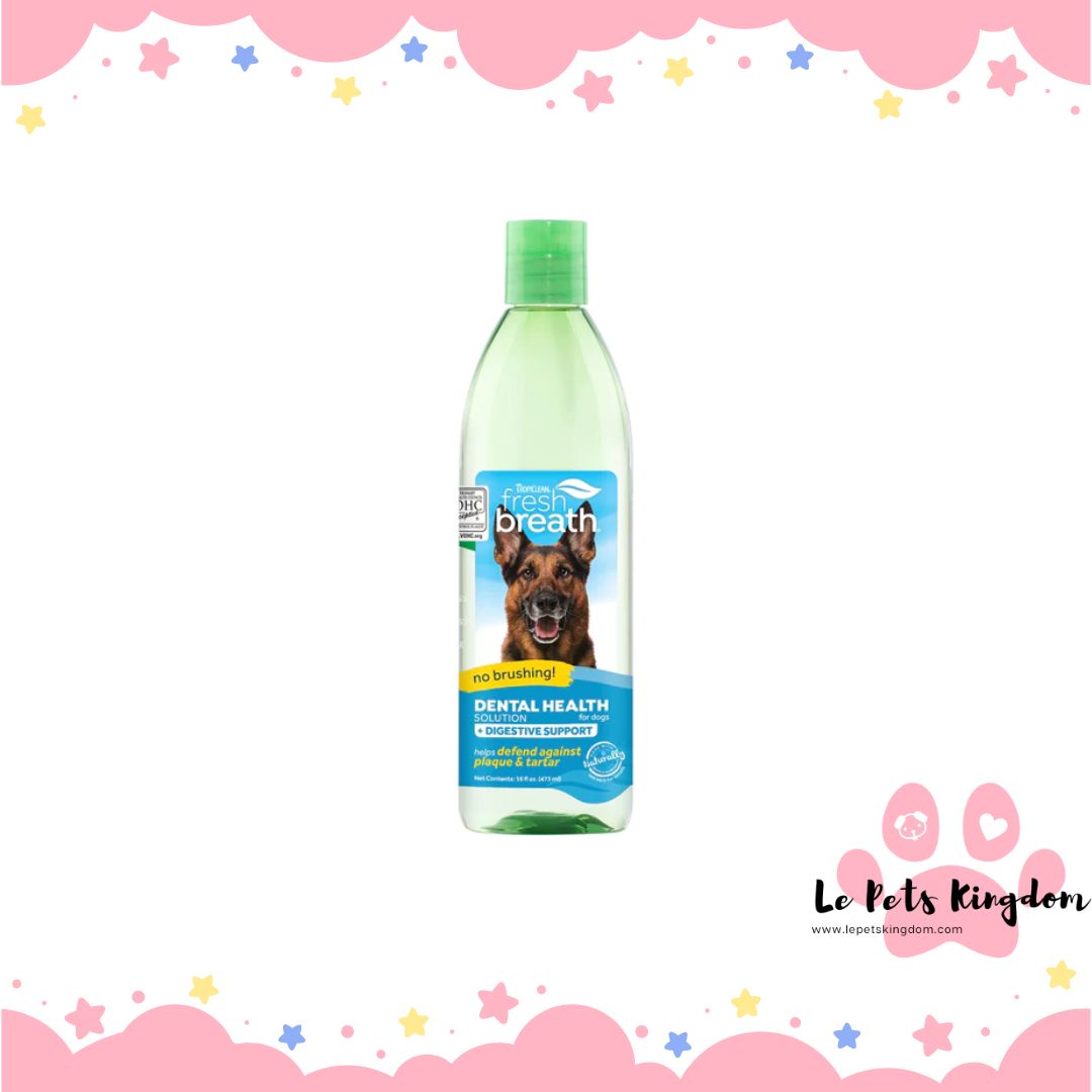 Tropiclean Fresh Breath Oral Care Water Additive Plus Digestive Support For Dogs 16oz