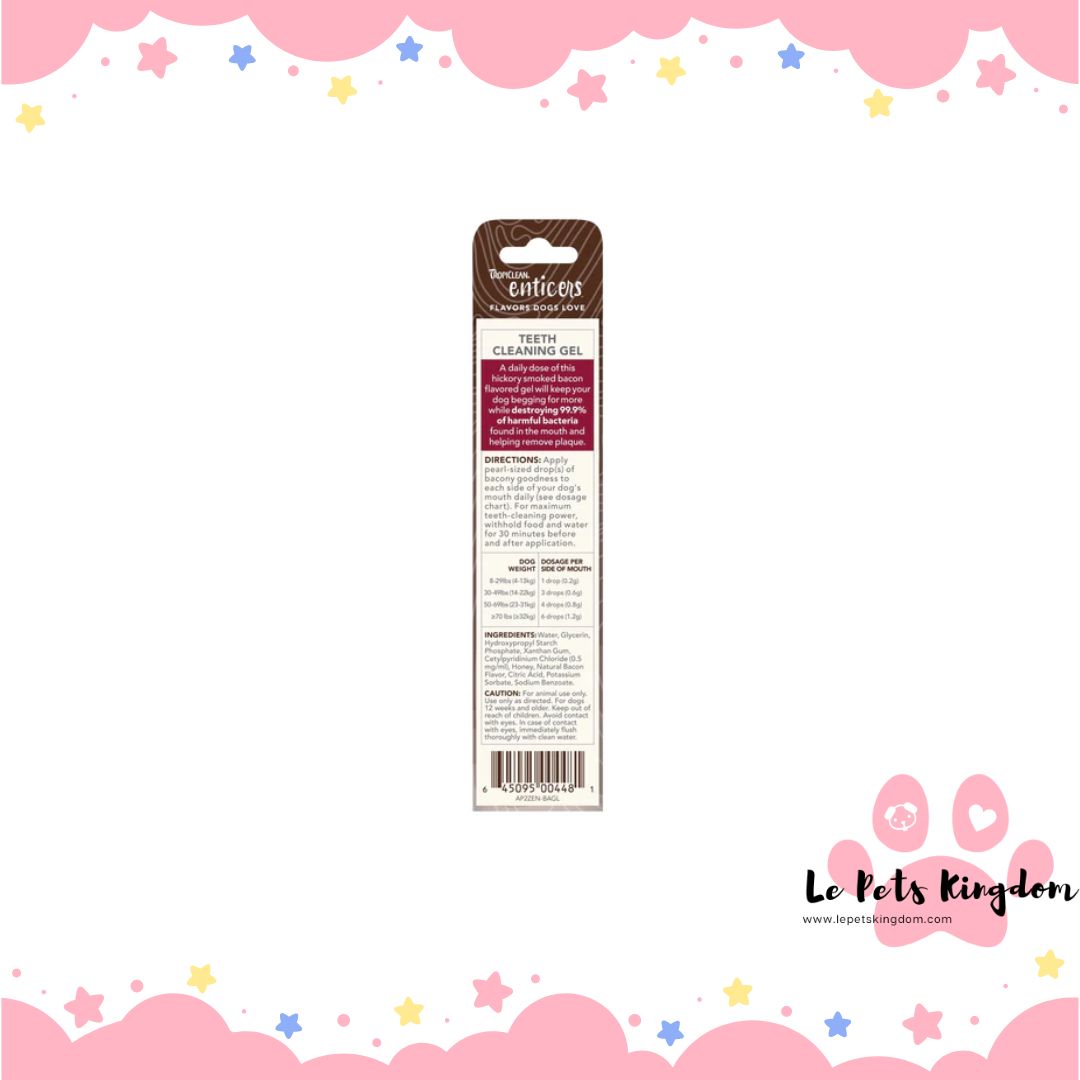 Tropiclean Enticers Hickory Smoked Bacon Flavor Teeth Cleaning Gel For Dogs 2oz
