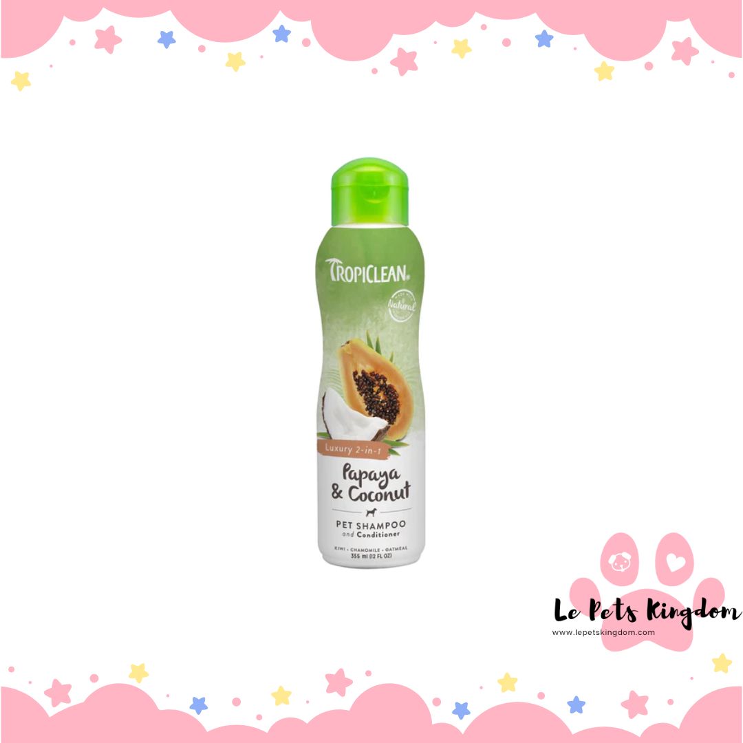 Tropiclean Luxury 2-in-1 Papaya & Coconut Pet Shampoo & Conditioner