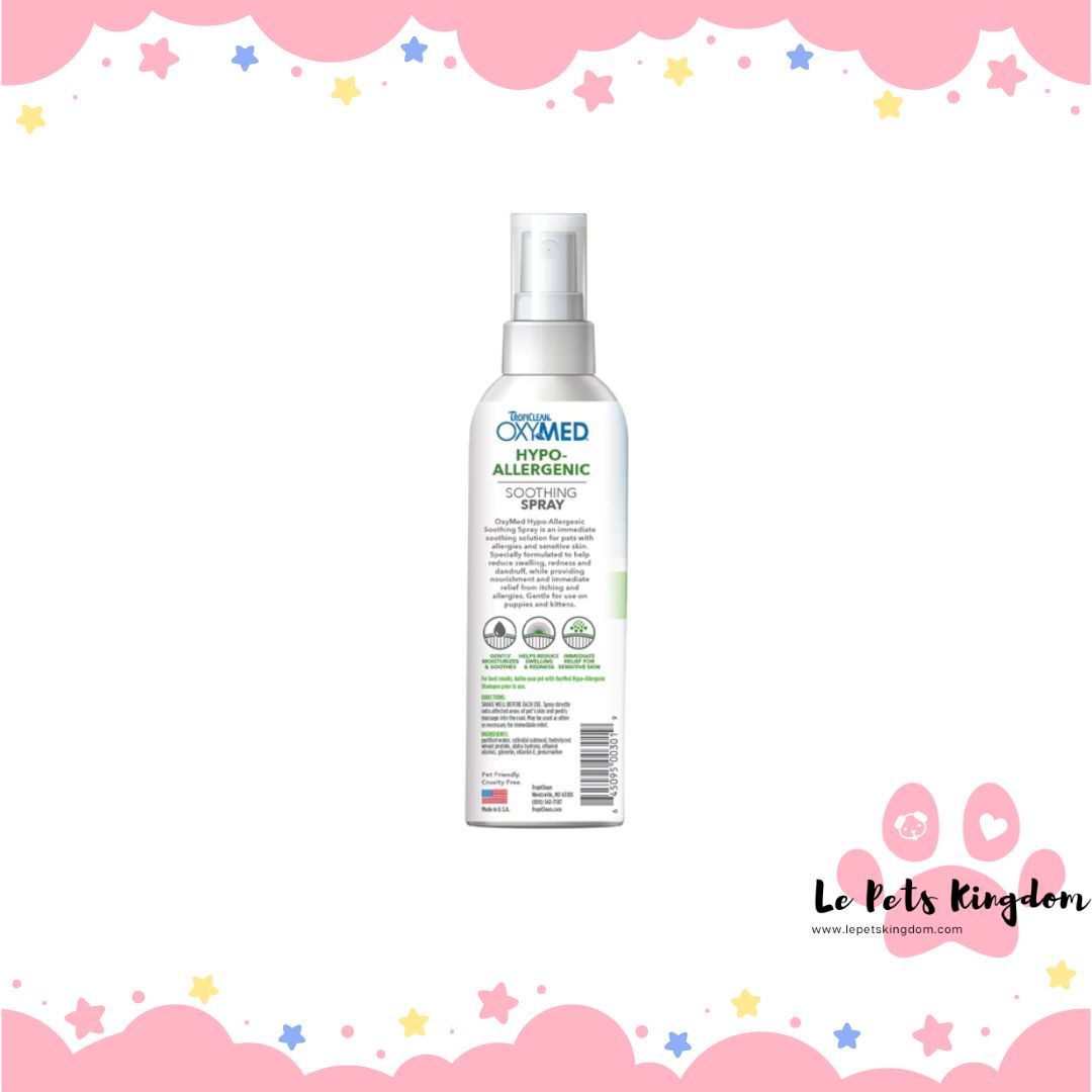 Tropiclean OxyMed Hypoallergenic Spot Treatment Spray for Cats & Dogs 8oz