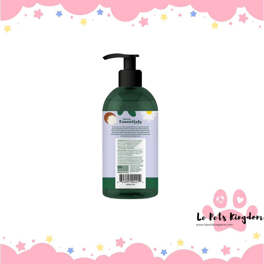 Tropiclean Essentials Shea Butter Moisturizing Conditioner For Cats & Dogs 16oz