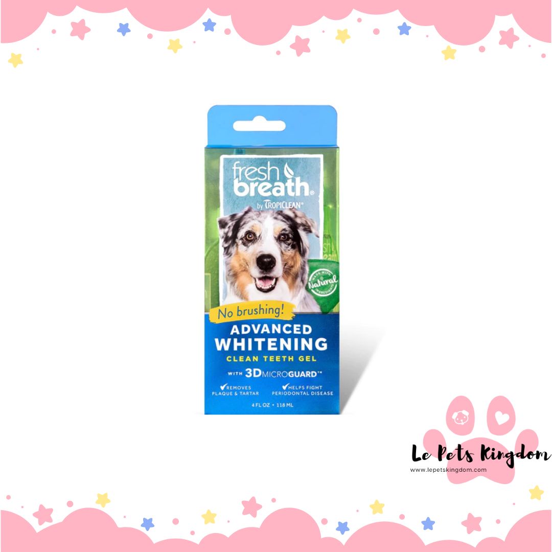 Tropiclean Fresh Breath Advanced Whitening Clean Teeth Gel 4oz