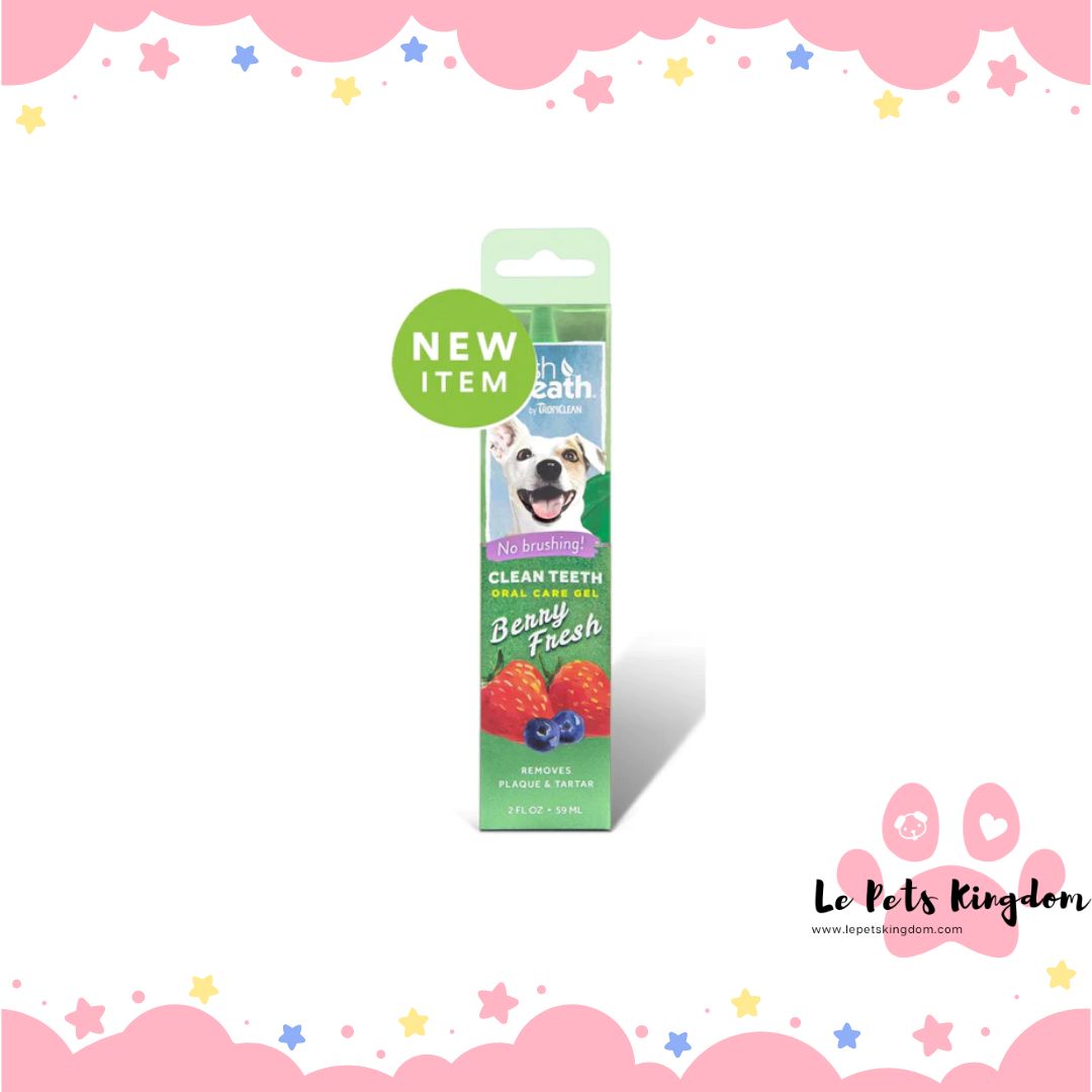 Tropiclean Fresh Breath Berry Fresh Clean Teeth Oral Care Gel For Dogs 2oz