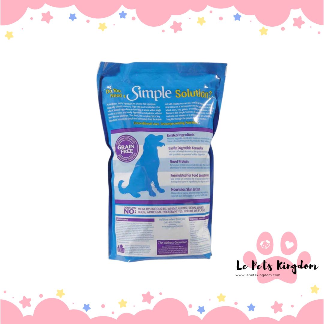 Wellness Simple Grain-Free Turkey & Potato Formula Adult Dry Dog Food 26lb