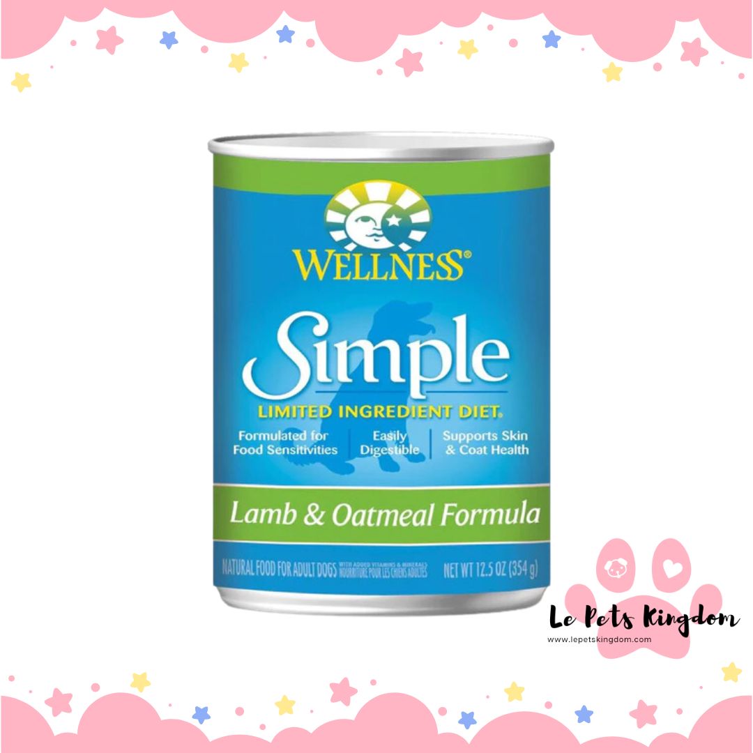 Wellness Simple Lamb & Oatmeal Canned Dog Food 354g