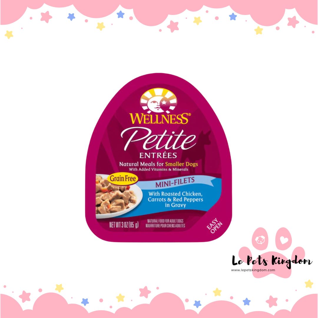 Wellness Petite Entrees Mini-Filets Roasted Chicken in Gravy Grain-Free Tray Dog Food 85g