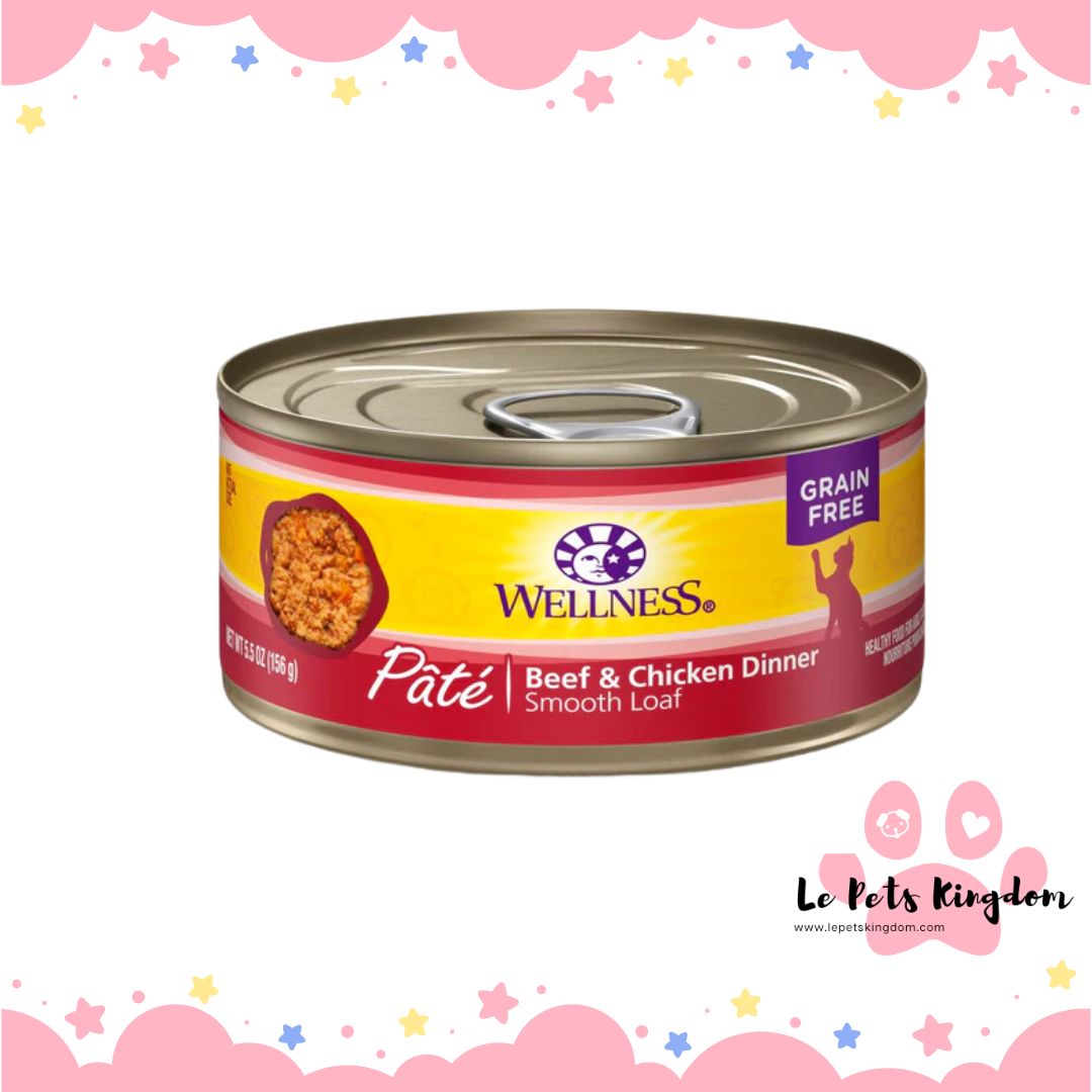 Wellness Complete Health Beef & Chicken Pate Grain-Free Canned Cat Food 156g