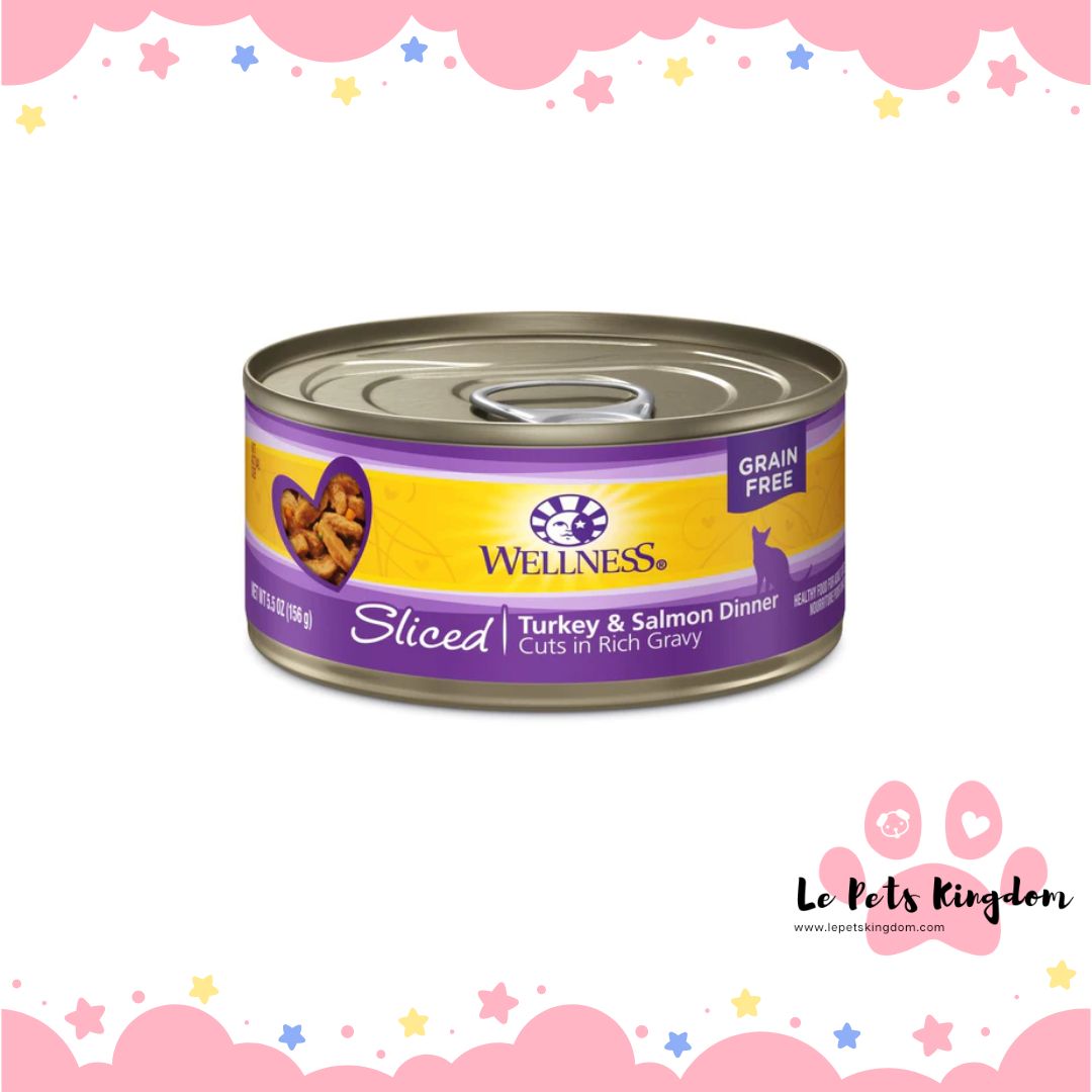 Wellness Complete Health Sliced Turkey & Salmon Dinner Grain-Free Canned Cat Food 156g