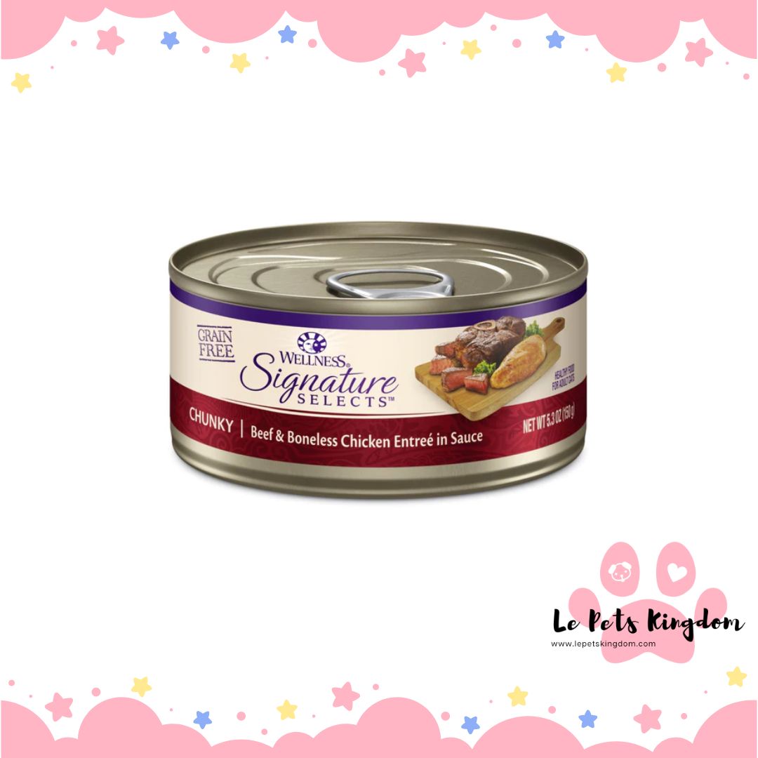 Wellness CORE Signature Selects Chunky Beef & Chicken Grain-Free Canned Cat Food 5.3oz