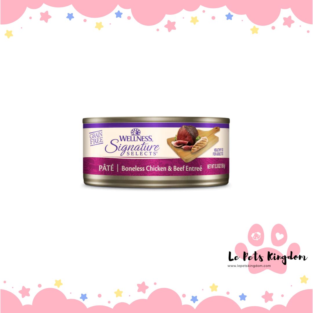 Wellness Core Signature Selects Pate Boneless Chicken & Beef Grain-Free Canned Cat Food 5.3oz