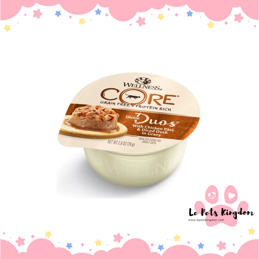 Wellness CORE Divine Duos Chicken Pate & Diced Duck In Gravy Wet Cat Food 2.8oz