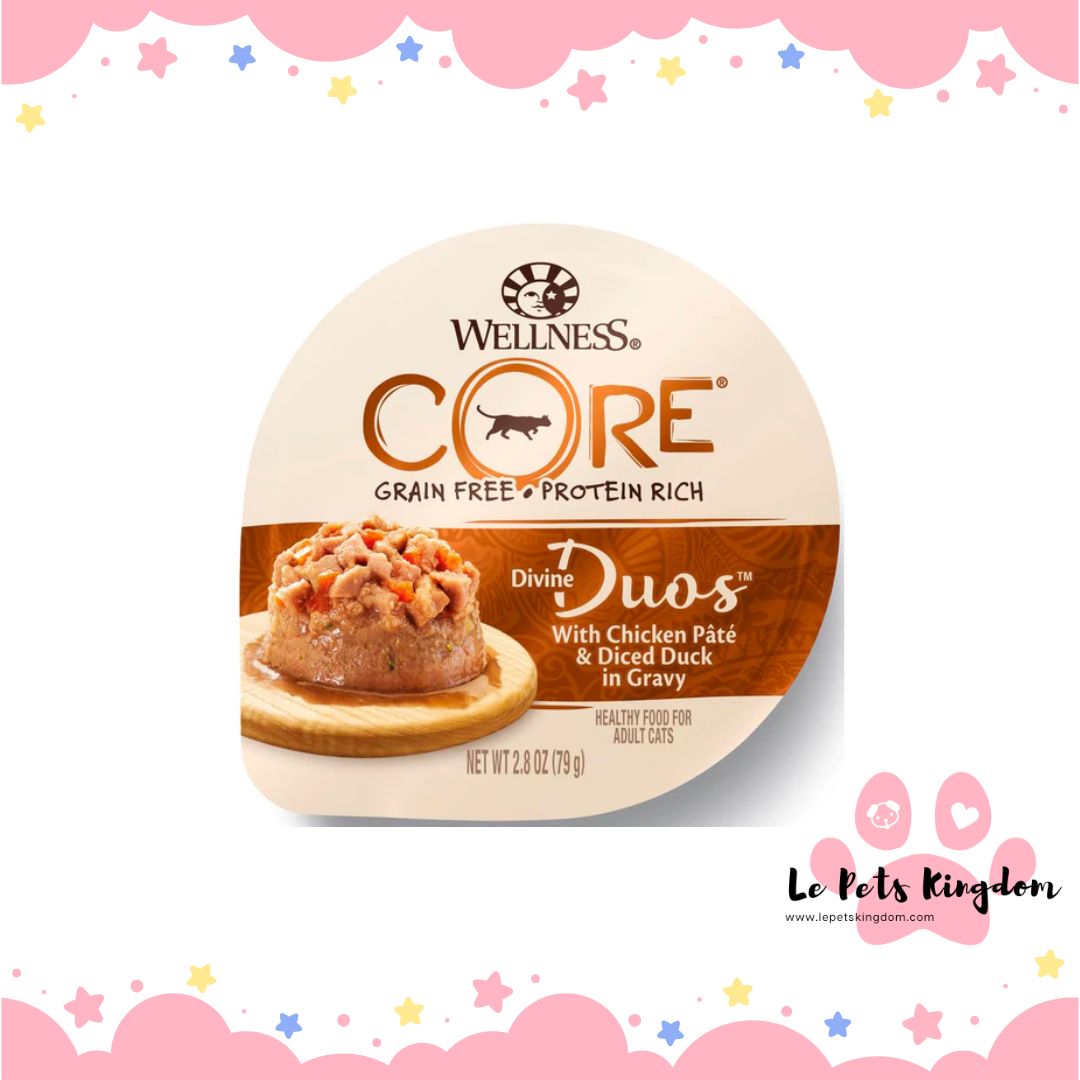 Wellness CORE Divine Duos Chicken Pate & Diced Duck In Gravy Wet Cat Food 2.8oz