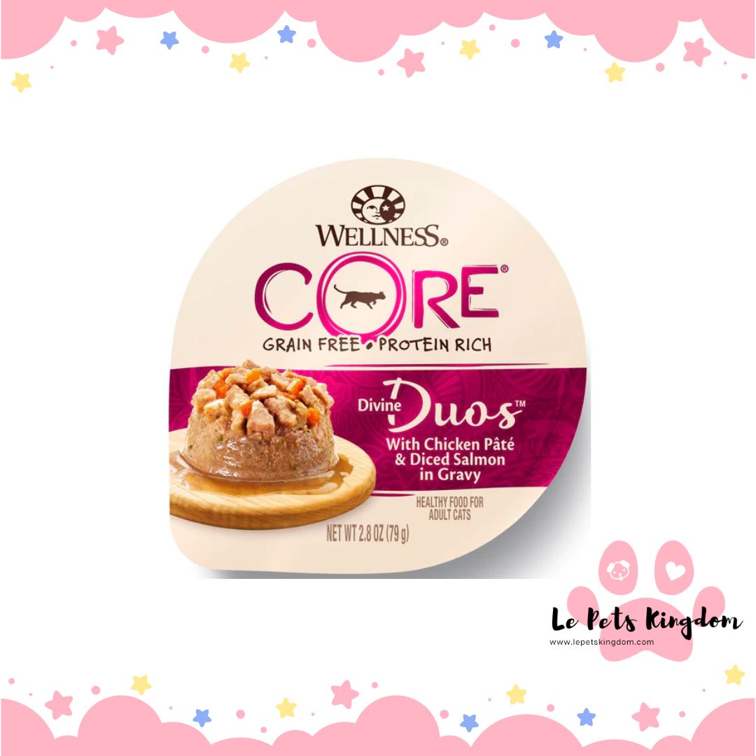 Wellness CORE Divine Duos Chicken Pate & Diced Salmon In Gravy Wet Cat Food 2.8oz