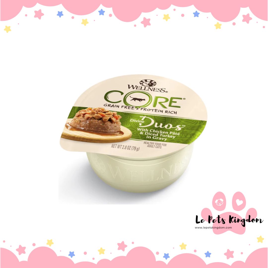 Wellness CORE Divine Duos Chicken Pate & Diced Turkey In Gravy Wet Cat Food 2.8oz