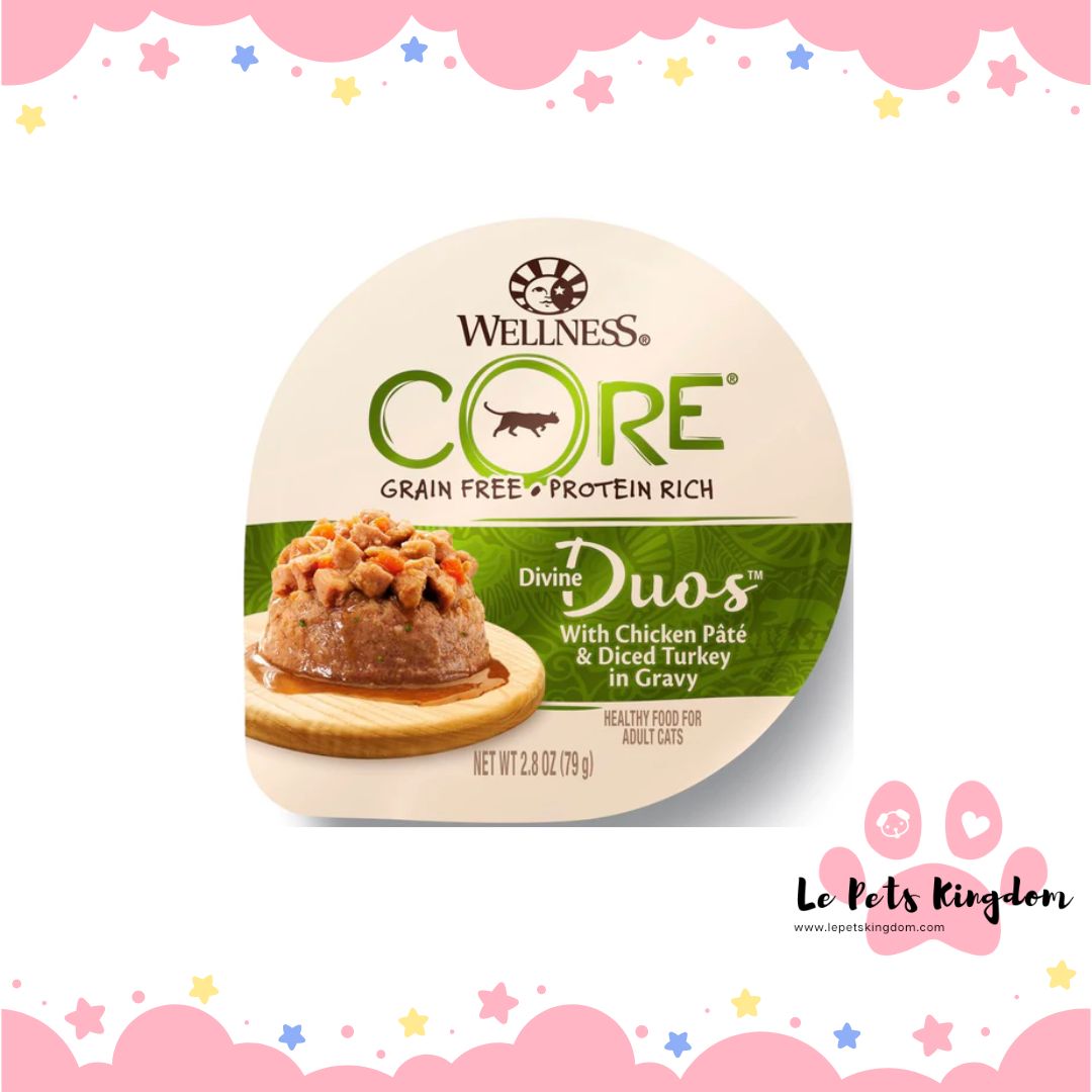 Wellness CORE Divine Duos Chicken Pate & Diced Turkey In Gravy Wet Cat Food 2.8oz