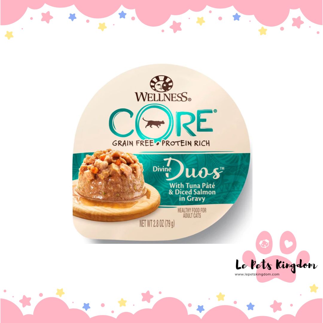 Wellness CORE Divine Duos Tuna Pate & Diced Salmon In Gravy Wet Cat Food 2.8oz