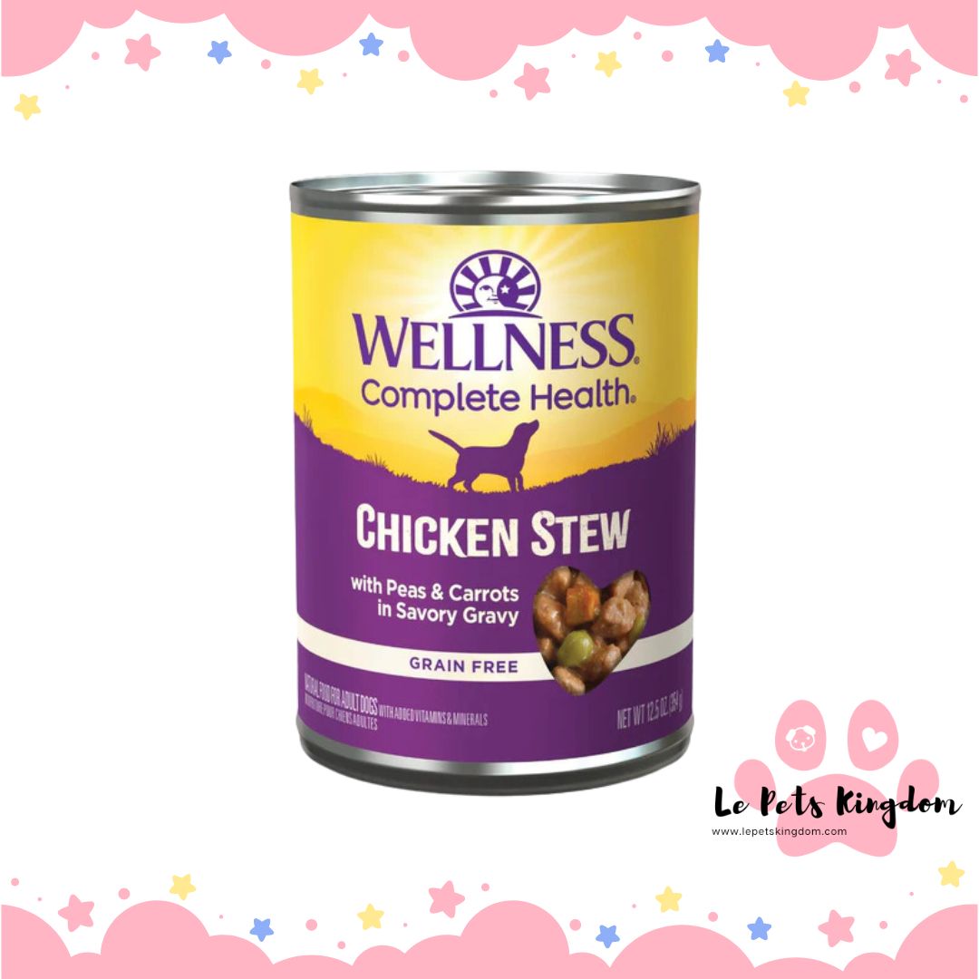 Wellness Complete Health Chicken Stew With Peas & Carrots Grain-Free Canned Dog Food 354g