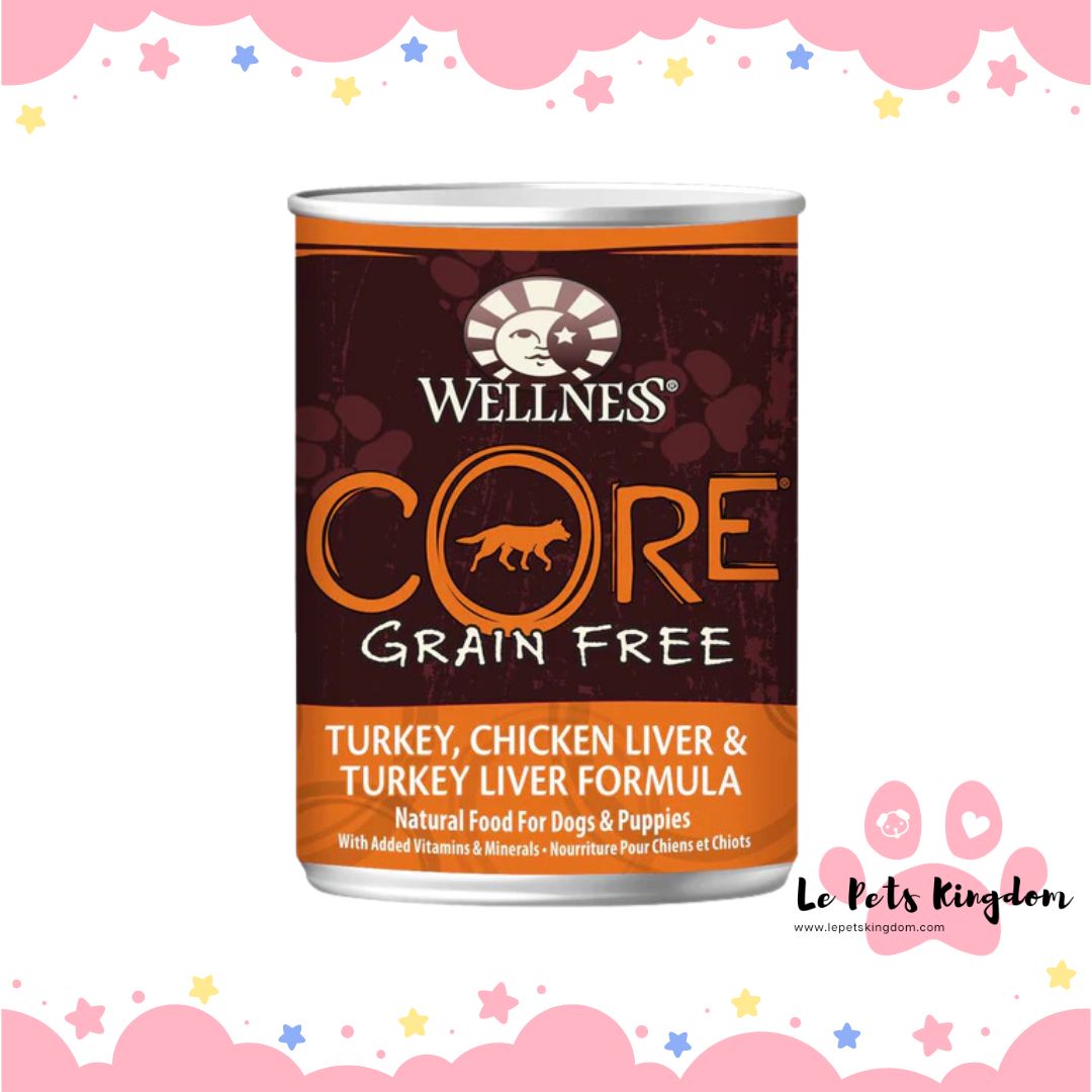 Wellness CORE Grain-Free Turkey, Chicken Liver & Turkey Liver Canned Dog Food 354g