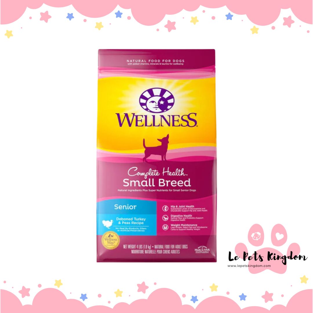 Wellness Complete Health Small Breed Turkey & Peas Senior Dry Dog Food 4lb