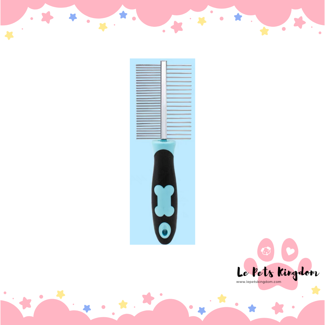 HATELI 2 Way Tangle Free Pets Comb (Blue)