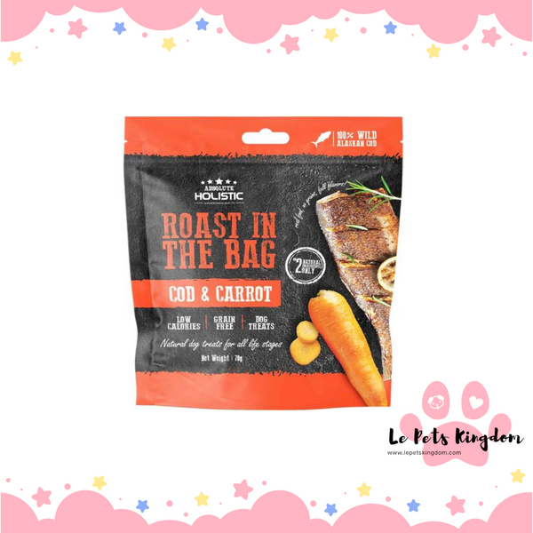 Absolute Holistic Roast In The Bag Natural Dog Treats - Cod & Carrot