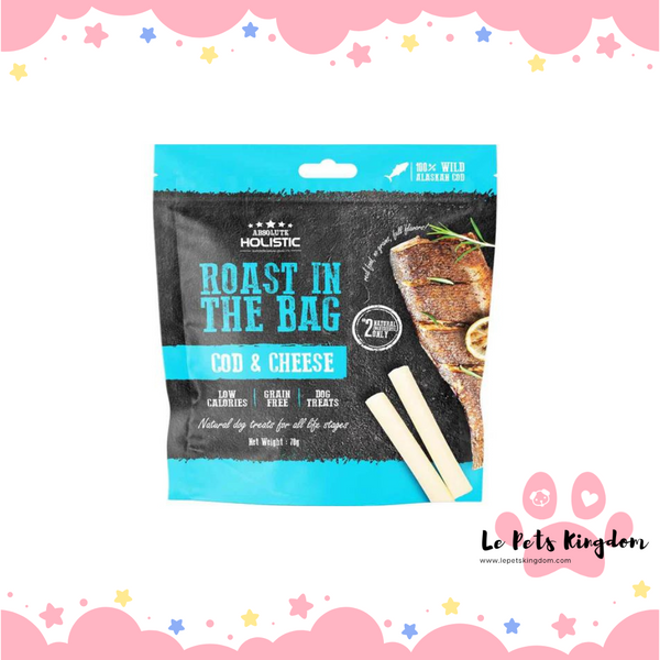Absolute Holistic Roast In The Bag Natural Dog Treats - Cod & Cheese
