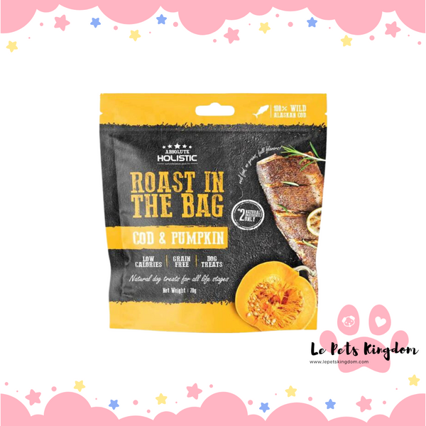Absolute Holistic Roast In The Bag Natural Dog Treats - Cod & Pumpkin