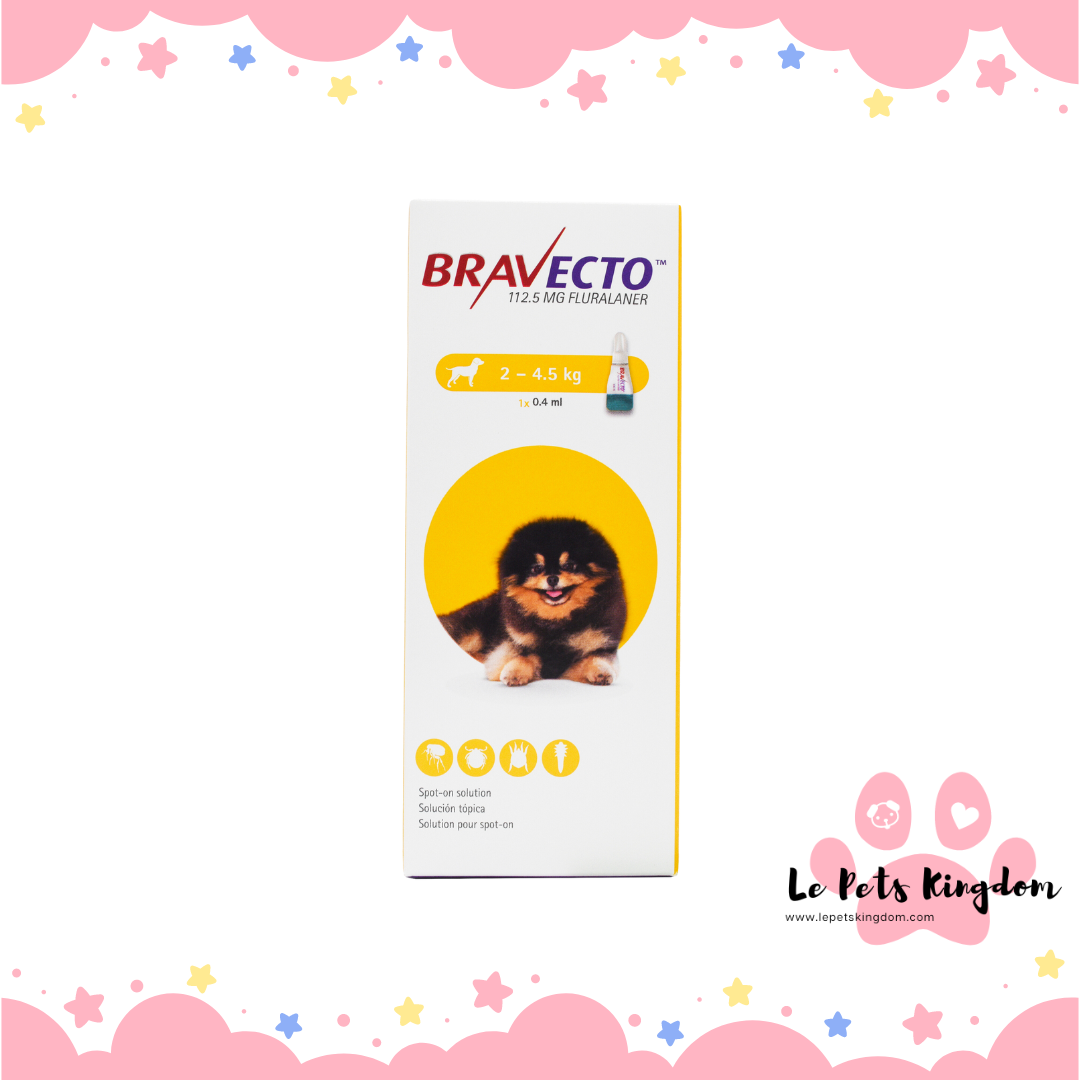 Bravecto Spot On Very Small Size Dog (112.5mg) 2kg to 4.5kg