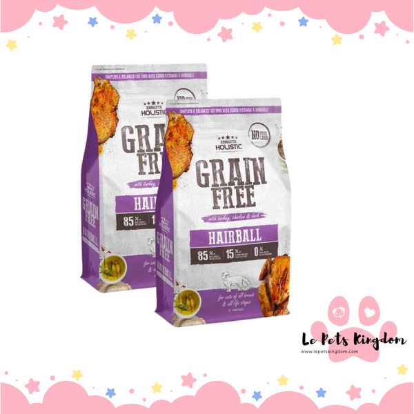 [BUNDLE OF 2] Absolute Holistic Hairball Turkey, Chicken & Duck Grain-Free Dry Cat Food