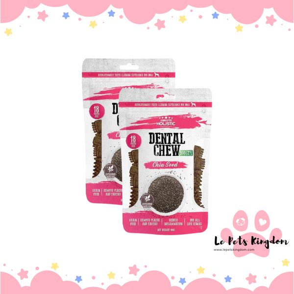 [BUNDLE OF 2] Absolute Holistic Boost Chia Seed Petite Grain-Free Dental Dog Chew 160g