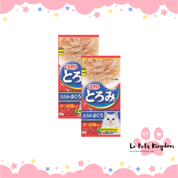 [BUNDLE OF 2] Ciao Toromi Line Chicken Fillet & Whitebait Grain-Free Pouch Wet Cat Treats 35g x 4