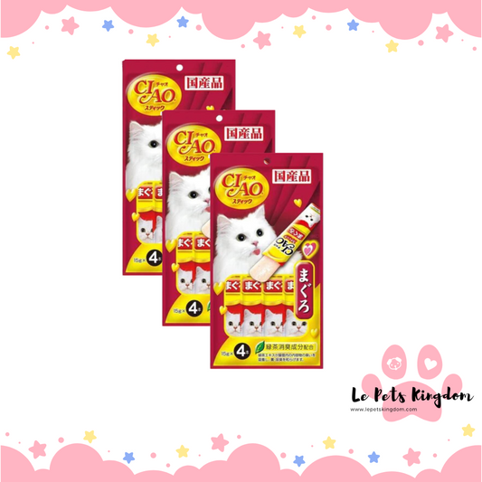 [BUNDLE OF 3] Ciao Stick Maguro Tuna In Jelly Cat Treat 60g