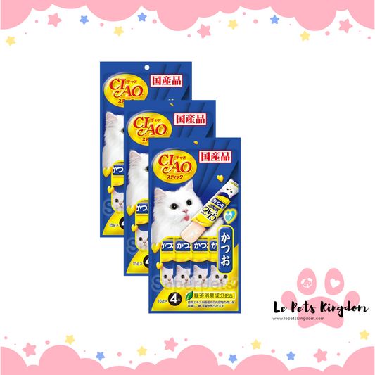 [BUNDLE OF 3] Ciao Stick Katsuo Tuna In Jelly Cat Treat 60g