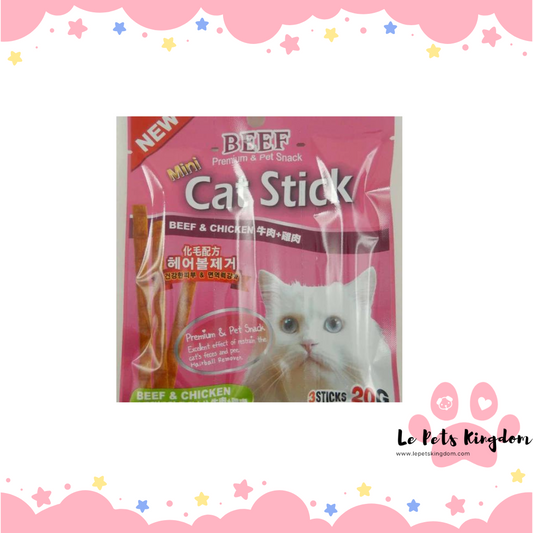 [BUNDLE OF 3] Bow Wow Mini Cat Stick in Beef & Chicken Cat Treat 20G
