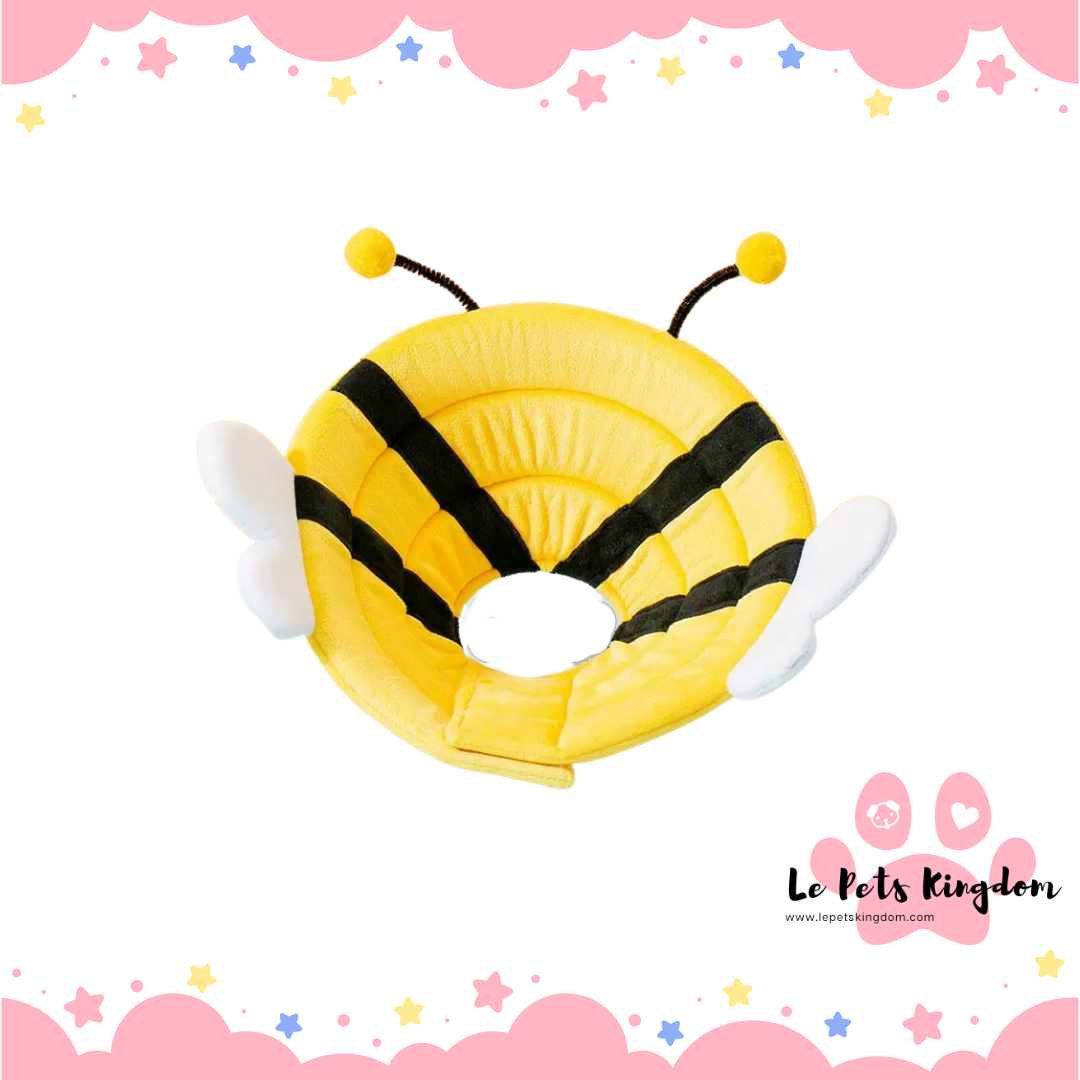 Soft Collar Cone With Clip - Yellow Bee