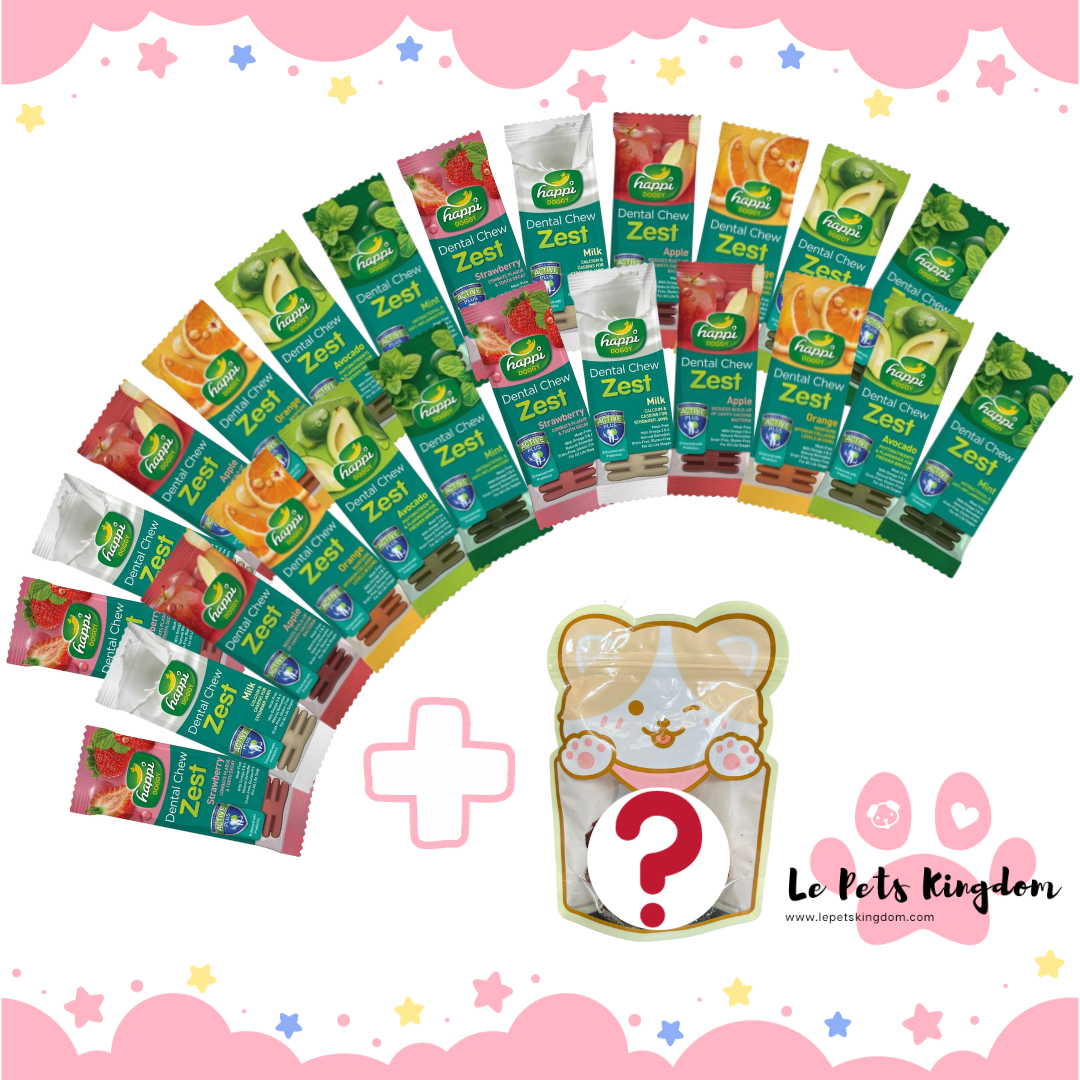 [BUNDLE]  Happi Doggy Zest 4 Inch Dental Dog Chew Mix And Match (6 Flavours)