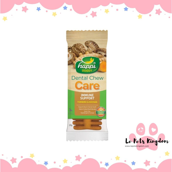 Happi Doggy Care Turmeric & Shiitake Immune Support Grain-Free Dental Dog Chews 4 Inch
