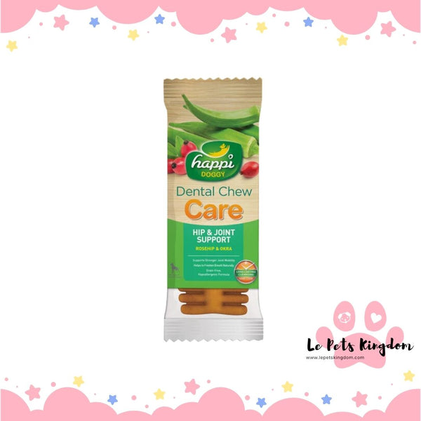 Happi Doggy Care Rosehip & Okra Hip & Joint Support Grain-Free Dental Dog Chews 4 Inch
