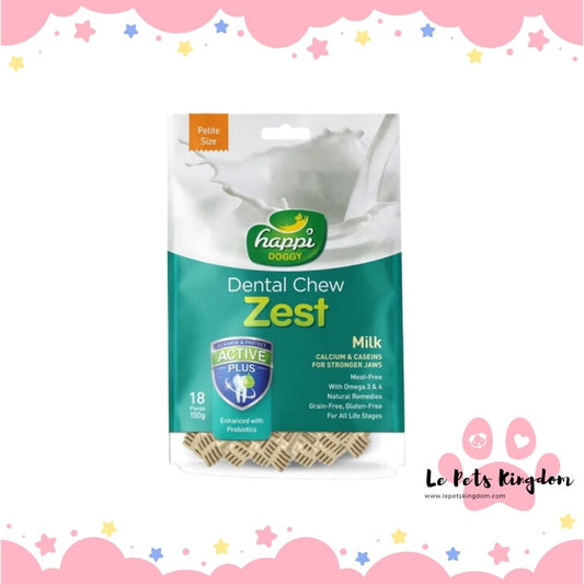[BUNDLE OF 3] Happi Doggy Zest Petite Milk Dental Dog Chew 150g