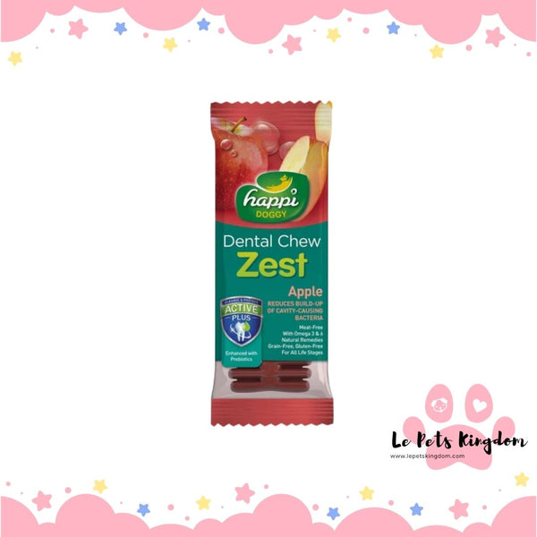 [BUNDLE OF 10] Happi Doggy Zest Apple 4 Inch Dental Dog Chew