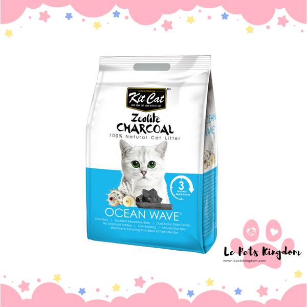 Kit Cat Zeolite Charcoal - Ocean Wave Cat Litter 4kg