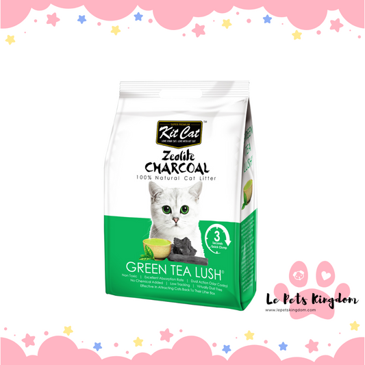Kit Cat Zeolite Charcoal - Green Tea Lush Cat Litter 4kg