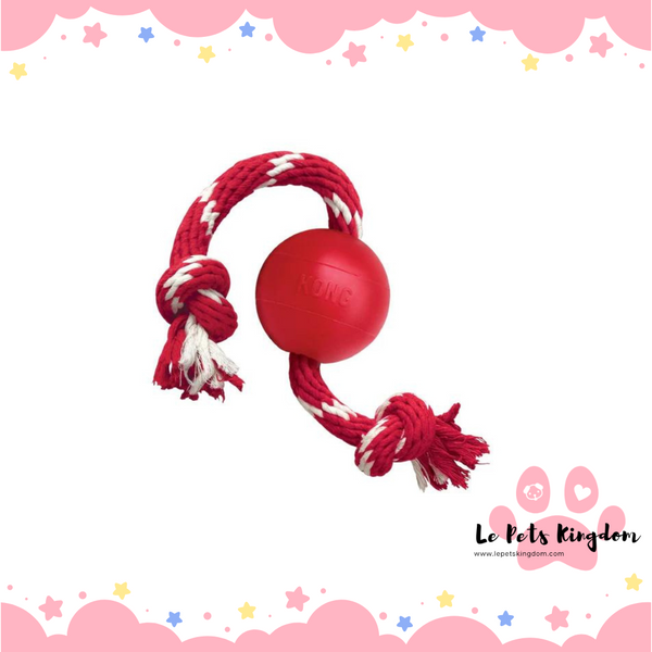 KONG Classic Ball with Rope Dog Toy