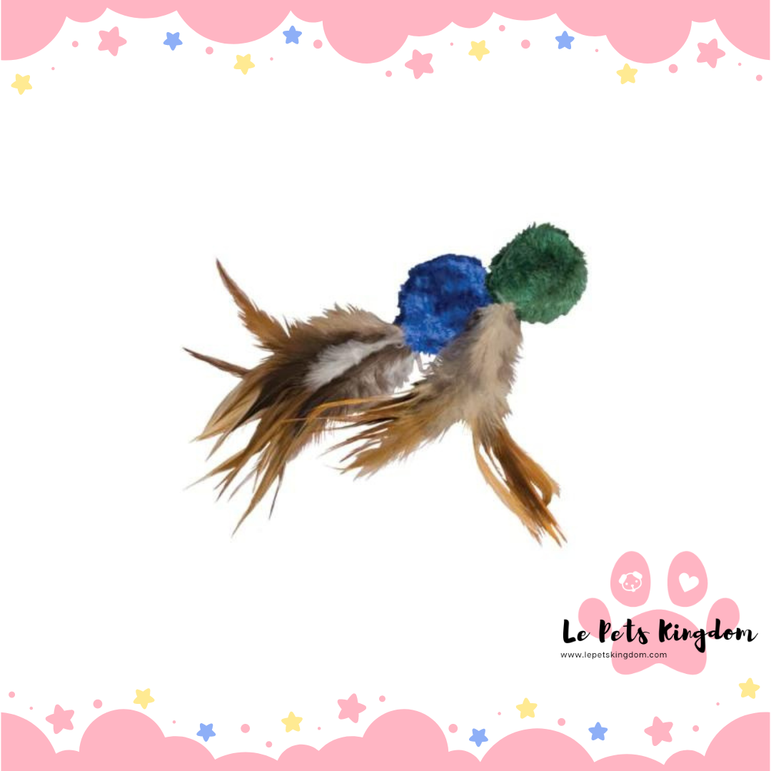 KONG Naturals Crinkle Ball w/Feathers Cat Toy